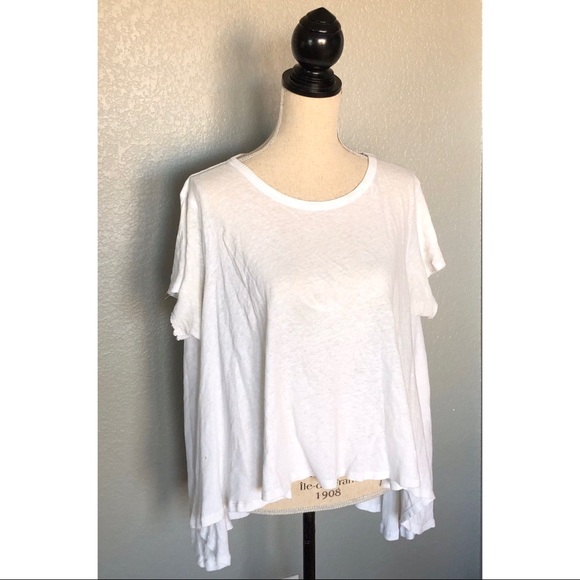 Free People Tops - Free People Hi-Low White T-Shirt